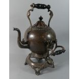 A Late Victorian Spirit Kettle On Stand, Needs Some Attention, 40cm high