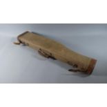 A Leather and Canvas Covered Leg of Mutton Gun Case, 78.5cm Long