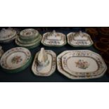 A Collection of Copeland Spode Chinese Rose Dinnerwares to Include Plates, Shallow Dish Bowls,