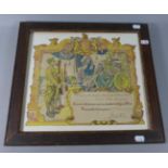 A Framed Honourable Discharge Certificate for Bombardier Reginald Albert Stott, Royal Field