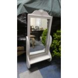 A White Painted Wall Hanging Mirrored Shelf, 88cm high