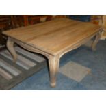 A Modern Rectangular Coffee Table on Short Cabriole Supports, 113cm x 73cm