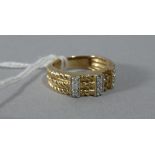 A 9ct Gold and Diamond Ring, Size N, 4.5g