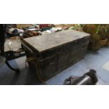 A Late 19th Century Carpenters Tool Box with Two Removable Trays and Iron Carrying Handles, 104cm