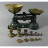 A Set of Lebrasco Brass Mounted Kitchen Scales