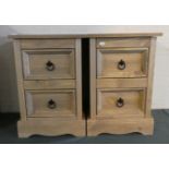 A Pair of Modern Two Drawer Bedside Chests, 36cm Wide