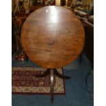 A 19th Century Mahogany Snap Top Tripod Table, 79cm Diameter