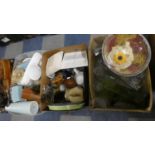 Three Boxes of Ceramics, Glassware etc