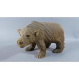 A Carved Wooden Black Forest Bear, 19cm Long