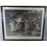 A Framed Arthur J Elsley 1902 Print Depicting 'Baby's Birthday', Signed in Pencil by the Artist,