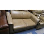A Modern Leather Effect Two Seater Bed Settee