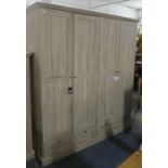 A Modern Two Section Double Wardrobe with Two Base Drawers, 160cm Wide