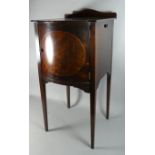 An Edwardian Mahogany Galleried Bow Fronted Side Cabinet of Tapering Square Legs, 38cm Wide