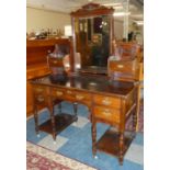 A Late Victorian/Edwardian Dressing Table with Centre Long Drawer Flanked by Two Short Drawers,