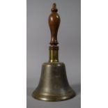A Vintage Handbell with Turned Wooden Handle, 27cm High