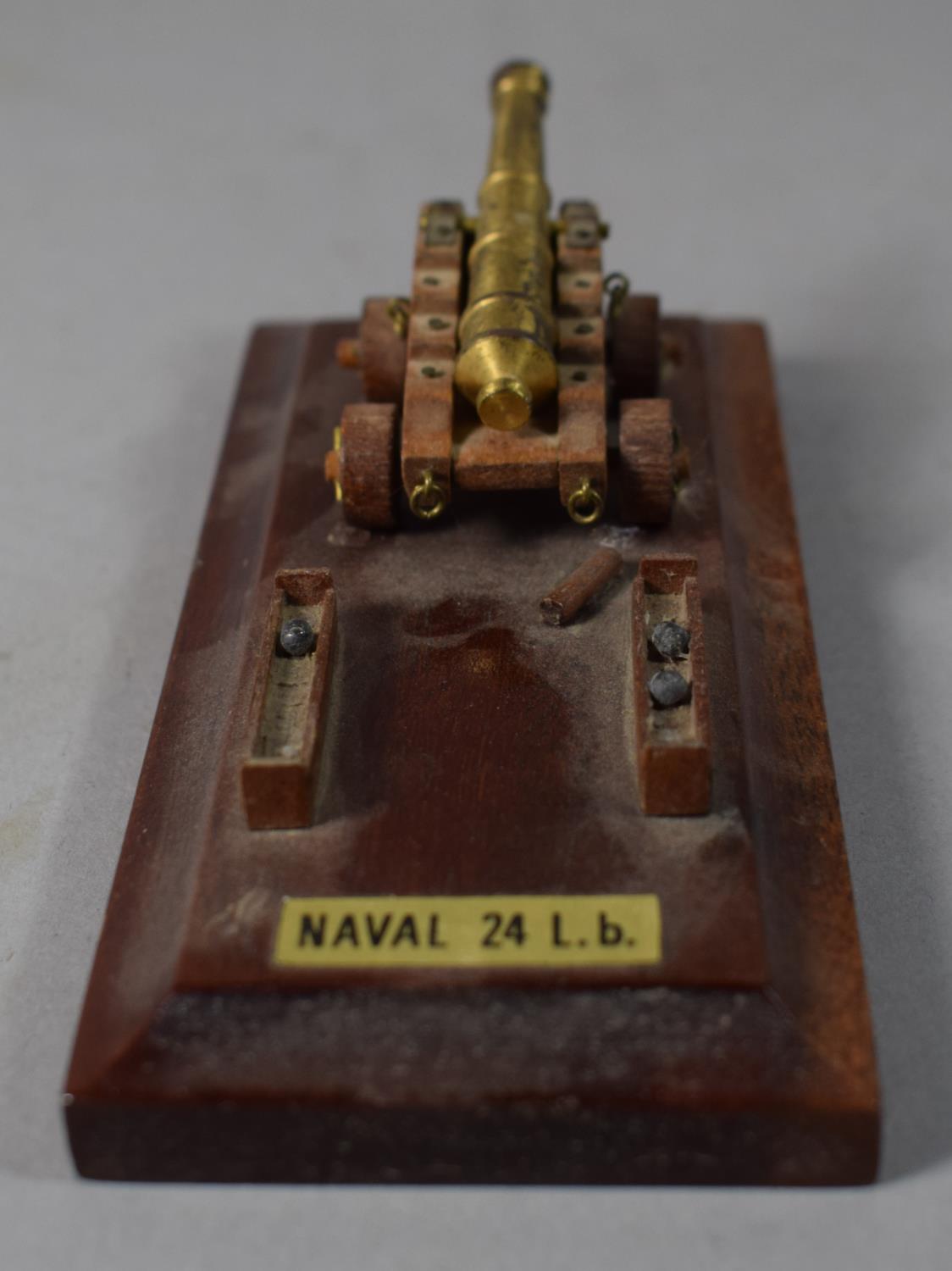 A Small Military Ink Bottle Stand Depicting Naval 24lb Cannon, Missing Ink Bottle, 13cm Long - Image 2 of 4