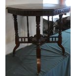 An Edwardian Octagonal Mahogany Occasional Table with Galleried Stretcher Shelf, 78cm Diameter
