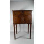 A Mid 19th Style Century Mahogany Work Table with Hinged Lid to Fitted Interior and Cupboard
