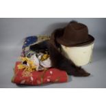 A Collection of Vintage Textiles and Accessories to Include Christys' London Imperial Quality Hat,