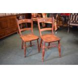 A Pair of 19th Century Bar Back Kitchen Chairs