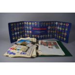 A Box Containing Schoolboy Stamp Albums and Stamps, ESSO Collection of Football Club Badges etc