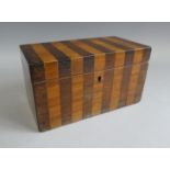A 19th Century Mahogany and Satinwood Banded Tea Caddy Box, One Hinge Requires Attention, 20cm Wide