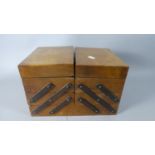 A Cantilevered Sewing Box Containing Cottons and Other Sundries. 30.5cm Wide when Closed