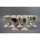 A Set of Limited Edition Royal Doulton Christmas Goblets, "The Twelve Days of Christmas"