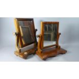 Two Small Edwardian Mahogany Swing Mirrors, 37 and 36cm high
