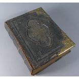 A Victorian Bound Tooled Leather and Metal Mounted National Comprehensive Family Bible, Edited by