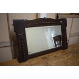 An Edwardian Oak Framed Wall Mirror, 90cm Wide