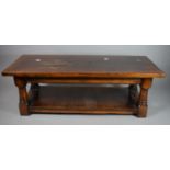 A Small Oak Two Tier Stand or Table, 76cm Wide