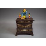 A Reproduction Cast Metal Novelty Money Bank in the form of Street Organ, 19cm high (Plus VAT)