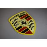 A Reproduction Cast Metal Porsche Wall Plaque, 30cm high (Plus VAT)