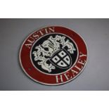 A Reproduction Cast Metal Austin Healey Plaque, 24cm Diameter (Plus VAT)