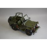 A Tin Plate Model of an American Army Jeep, 33cm Long (Plus VAT)