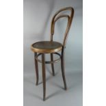 A Vintage Bentwood Circular Seated High Back Stool