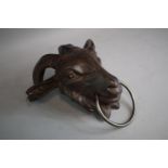 A Cast Metal Wall Hanging Ram's Head Ring Tie, (Plus VAT)