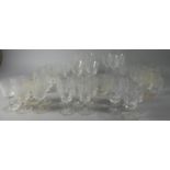 A Collection of Various Cut and Moulded Drinking Glasses to Include Wines, Sherries, Ports and