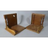 A Pair of Wooden Bookends with Turned Spindled Support Decoration, 36cm Long
