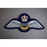 A Reproduction Cast Metal RAF Wings Plaque, 35cm Wide (Plus VAT)
