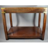 A Reproduction Brass Mounted Campaign Style Mahogany Two Tier Table, 61cm Wide