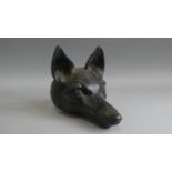 A 19th Century Cast Iron Novelty Door Stop in the Form of a Fox Mask, 16cm Long