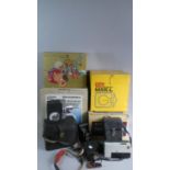 A Box of Various 8mm and Photographic Cameras, Projectors and Editor to Include Eumig, Kodak,