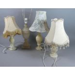 Four Alabaster and Onyx Table Lamps