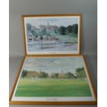 Shrewsbury School: Two Framed Prints "Bumpers at Shrewsbury", "Cricket at Shrewsbury" and a Coloured