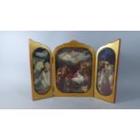 A Limited Edition German Konigszelt Bayern Porcelain Triptych Set in Wooden Mount With L.M. Roth