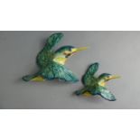 Two Beswick Wall Hanging Kingfisher Plaques, Nos. 729-1 and 729-3