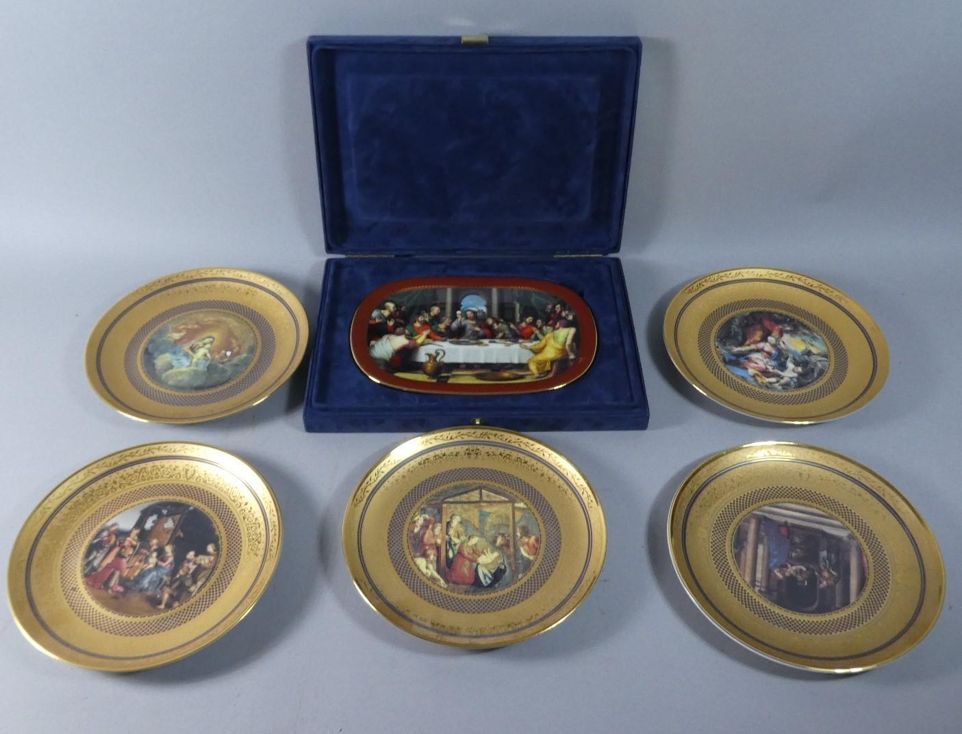 A Collection of Five Franklin Mint 'The History of Christ in Art' Porcelain Plates, Hand Numbered