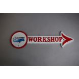 A Reproduction Cast Metal VW Camper Workshop Arrow Sign, 41cm Wide (Plus VAT)